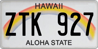HI license plate ZTK927
