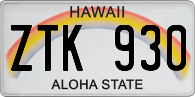HI license plate ZTK930