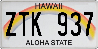 HI license plate ZTK937