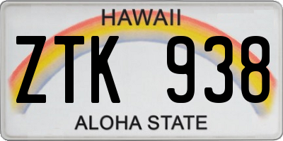 HI license plate ZTK938