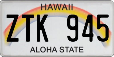 HI license plate ZTK945