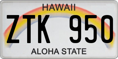 HI license plate ZTK950
