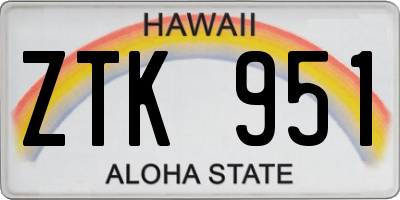 HI license plate ZTK951