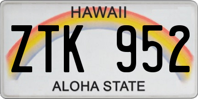 HI license plate ZTK952