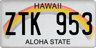 HI license plate ZTK953
