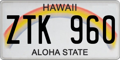 HI license plate ZTK960