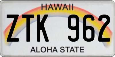 HI license plate ZTK962