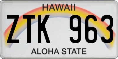 HI license plate ZTK963