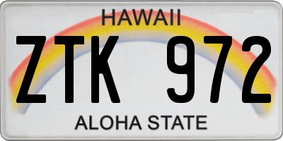 HI license plate ZTK972
