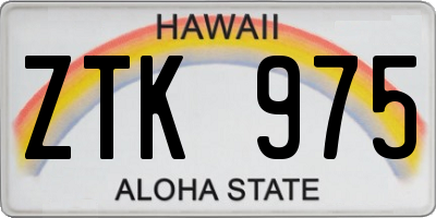 HI license plate ZTK975
