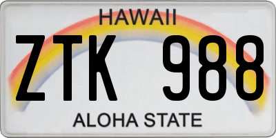 HI license plate ZTK988