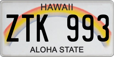 HI license plate ZTK993