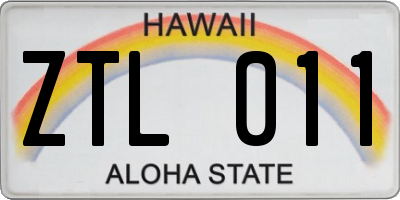 HI license plate ZTL011