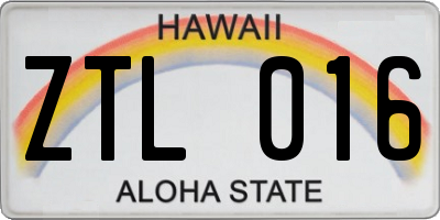 HI license plate ZTL016