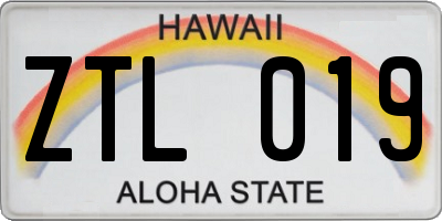 HI license plate ZTL019