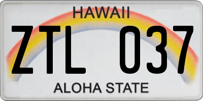 HI license plate ZTL037