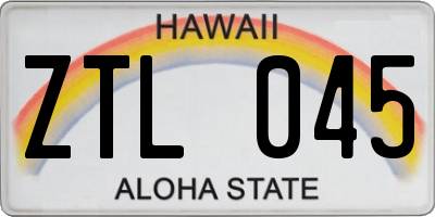 HI license plate ZTL045