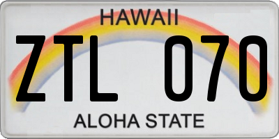 HI license plate ZTL070