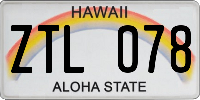 HI license plate ZTL078