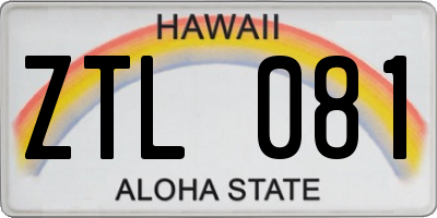 HI license plate ZTL081
