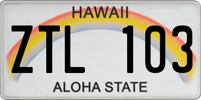 HI license plate ZTL103