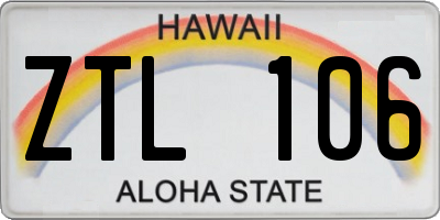 HI license plate ZTL106