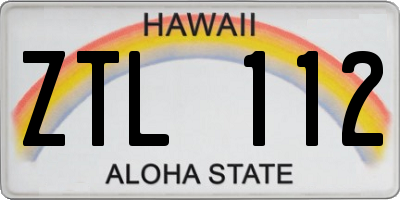 HI license plate ZTL112