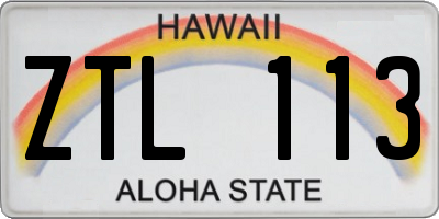 HI license plate ZTL113