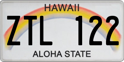 HI license plate ZTL122