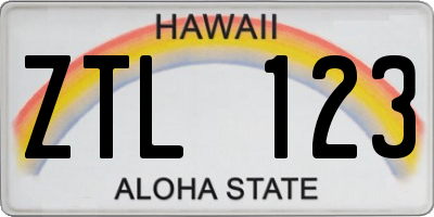 HI license plate ZTL123