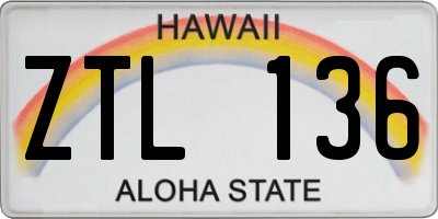 HI license plate ZTL136
