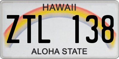 HI license plate ZTL138