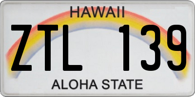 HI license plate ZTL139