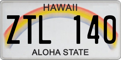 HI license plate ZTL140