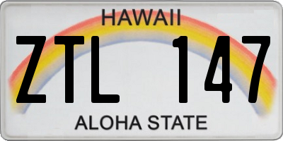 HI license plate ZTL147