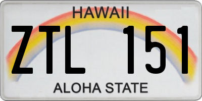 HI license plate ZTL151