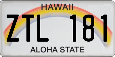 HI license plate ZTL181