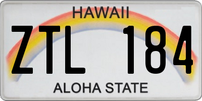 HI license plate ZTL184