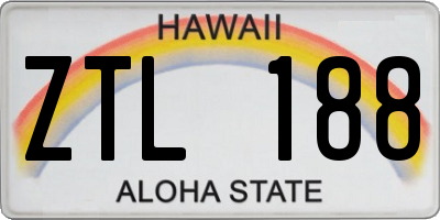 HI license plate ZTL188