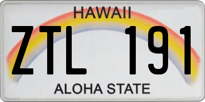 HI license plate ZTL191