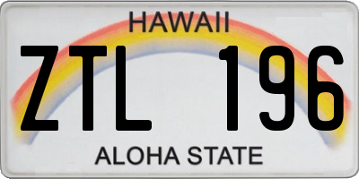 HI license plate ZTL196