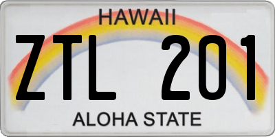 HI license plate ZTL201
