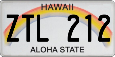 HI license plate ZTL212