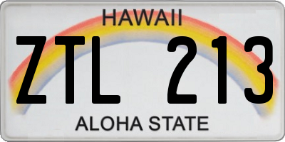 HI license plate ZTL213