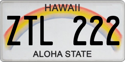 HI license plate ZTL222