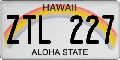 HI license plate ZTL227