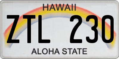 HI license plate ZTL230