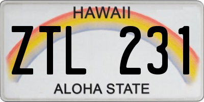 HI license plate ZTL231