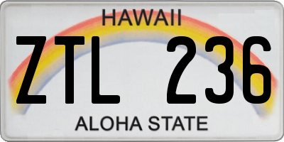 HI license plate ZTL236