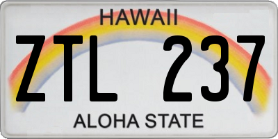 HI license plate ZTL237